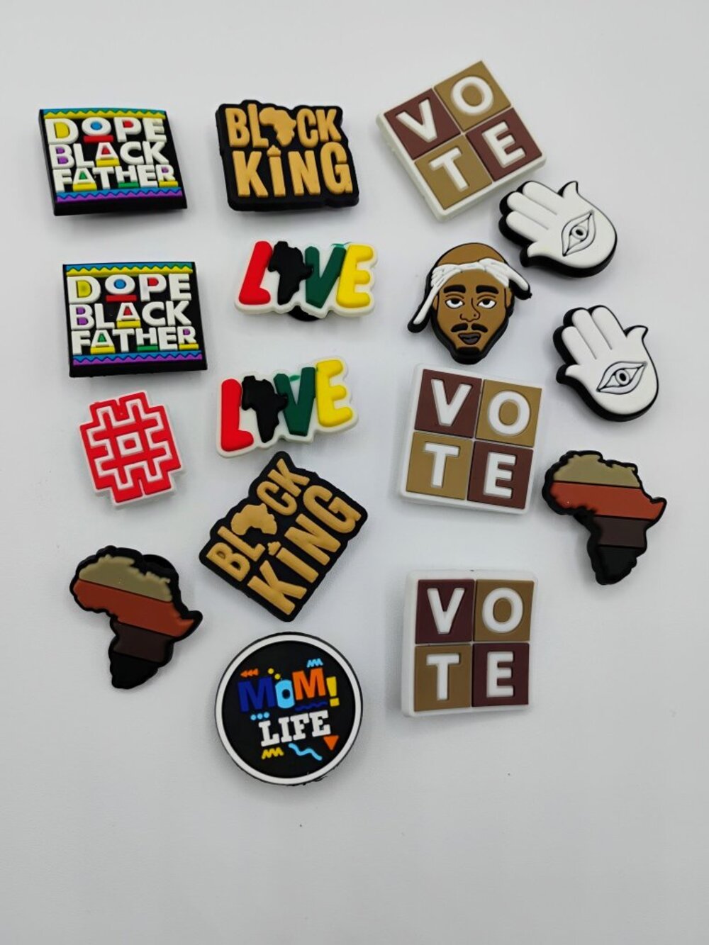 Black Men Croc Charms - 16 pieces